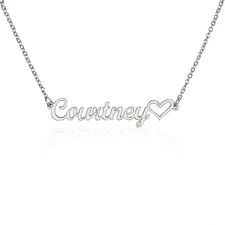 Name Necklace With Heart (No Message Card)