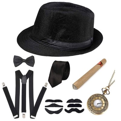 Zubehör Set Verkleidung Kostüm Karneval Gangster 20er Jahre Gatsby Cosplay