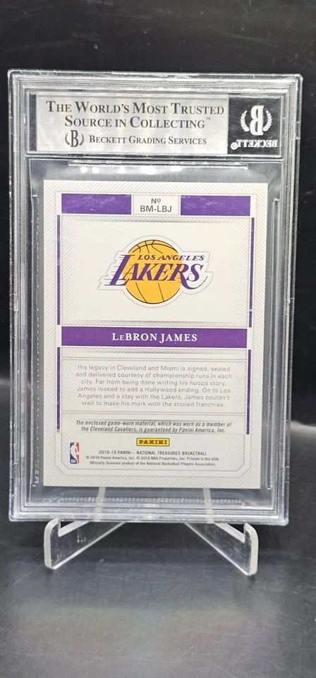2018-19 National Treasures LeBron James Lakers Biography Materials /99 GU BGS 9 - Image 2 of 3