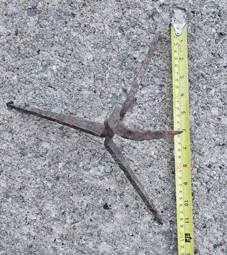 (1) Antique WWI Military Steel Caltrop Trap Defense French (?) German (?)