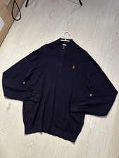 Polo Ralph Lauren 1/4 Zip Sweater Bleu Size L
