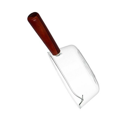 1Pc High Borosilicate Glass Saucepan with Wooden Handle for Soup Coffee Heating