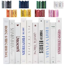 10 PCS White Decorative Faux Books, 3 Sizes, Hidden Storage, Home Staging