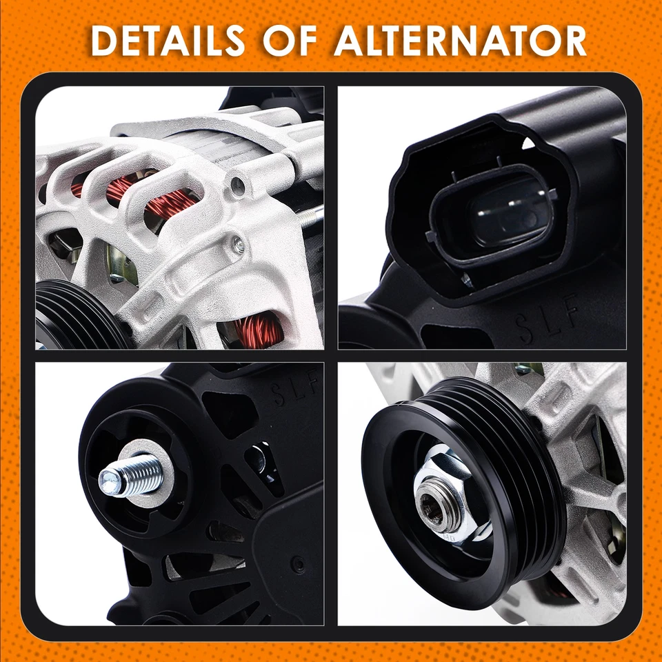 90 A Alternator for 07-12 Hyundai Elantra 07-09 Kia Spectra Spectra5 10-11 Soul Foto 2 de 4
