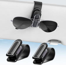 Sunglass Holder for Car 2 Pack, One-Handed Operation, Gentle  Secure Hold, Sil