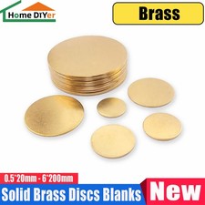 Thick 0.5mm-6mm Solid Brass Discs Blanks Discs  20mm-300mm Metal Round Sheets