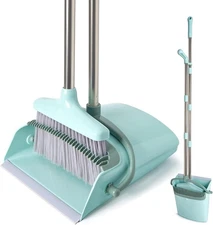 Broom Dustpan Set With Cleaning Teeth 55" Handle