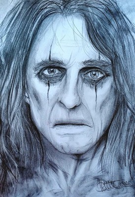 Alice Cooper Portrait Bleistiftportrait DIN A4 Unikat