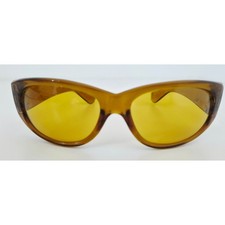VINTAGE NEW 1970's Brown Frame w/Yellow Tinted Lens Sunglasses