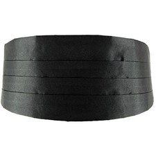 Winture Men's Formal Satin Adjustable Cummerbund Black Men Cummerbunds for Tu...