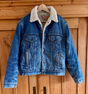 Vintage 70er Jahre Levi's Orange Tab Sherpa Jeansjacke Größe US:42, Heritage RAR