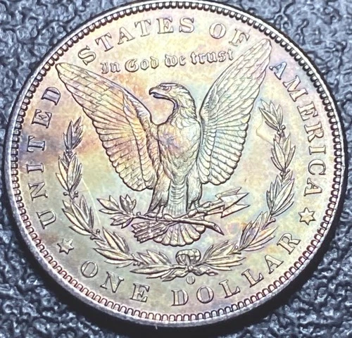 S118 💎 1898 O MORGAN SILVER DOLLAR UNC Stunning TONER Mystic REV