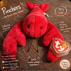 Ty Beanie Baby Pinchers Lobster 1993 Red Plush w/ Tag Vintage 90s Collector