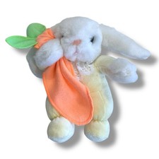 Pigiama coniglietto giallo Commonwealth peluche carota Lovey coperta 7" vintage