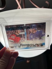 2019-20 UD Jack Hughes / Quinn Hughes Young Guns Clear Cut #250 RC Gold Medal