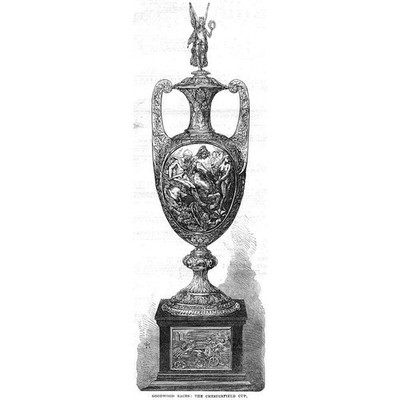 Pferderennen Goodwood Races the Chesterfield Cup - antiker Druck 1866