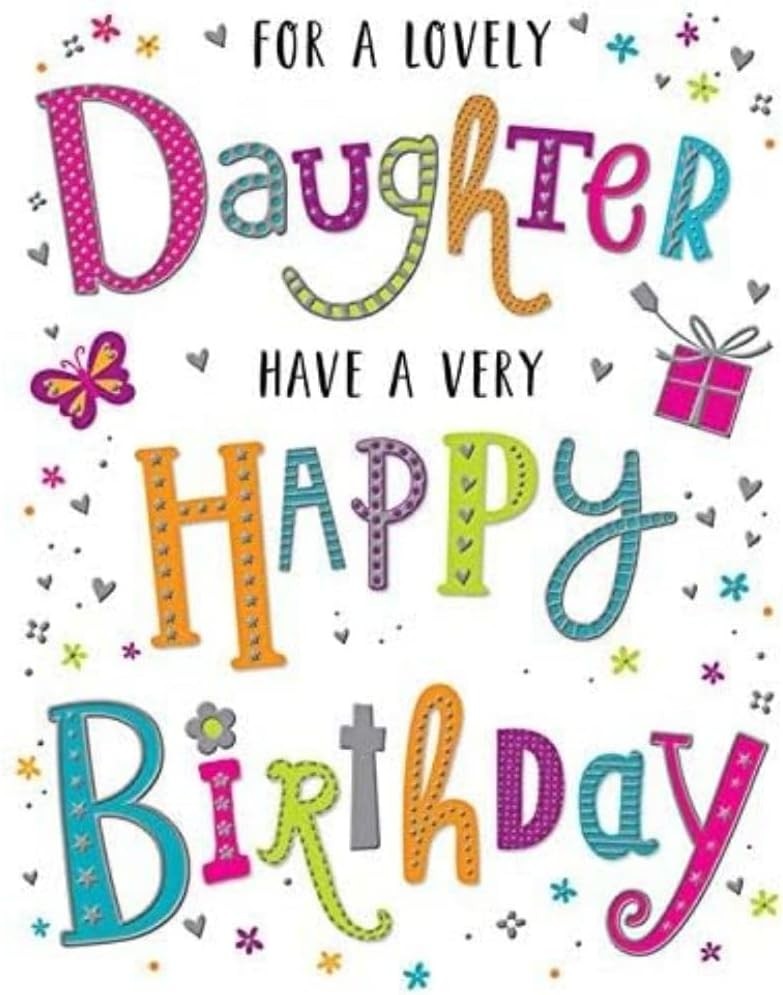 Daughter Birthday Card Female - Foil Finish - Regal - 5.6"" x 7.6""