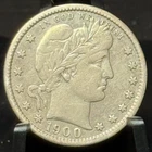 1900 S United States Barber Quarter 25C Silver Coin