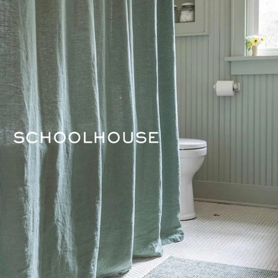 Schoolhouse Linen Shower Curtain Laurel Green 72x84 New Package