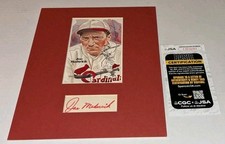 Joe Medwick St. Louis Cardinals Signed Cut Matted With Perez Steele JSA 