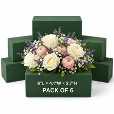 Wet Floral Foam Blocks for Fresh Flowers - 6 PCS Styrofoam Block, Each 9" L