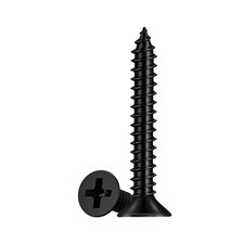 100 Pcs 7 X 1-1/2'' Drywall Screws,Black Wood Screw,Flat Head Phillips Screw...