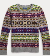 Polo Ralph Lauren Fair Isle Wool-Blend Sweater Kids S 8 . Brand New