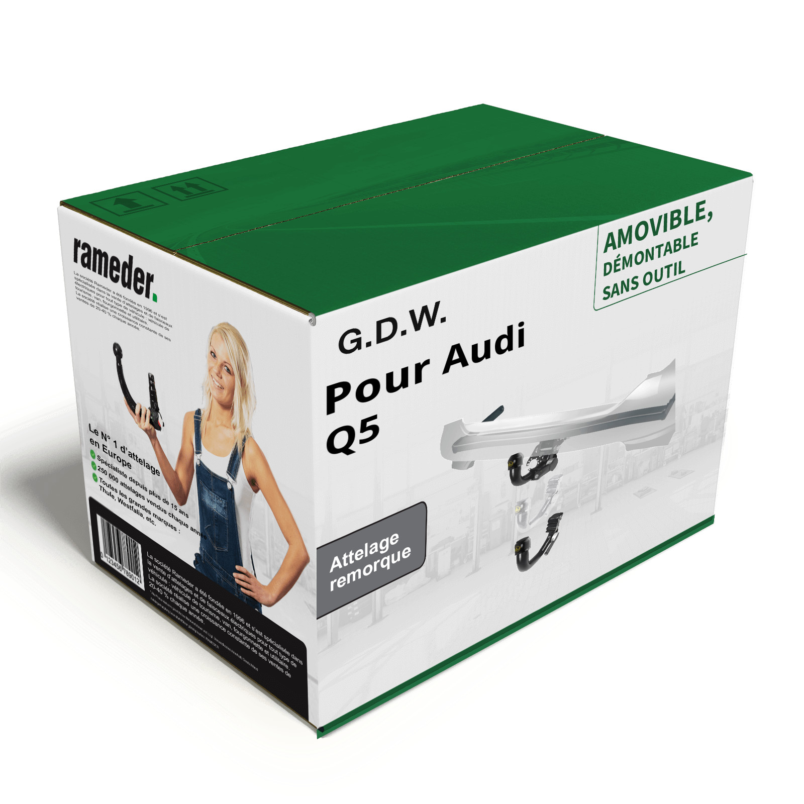 Attelage Audi Q5 après 2016 rotule GDW démontable sans outil