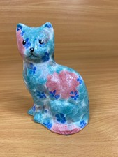 Park Rose Bridlington Pottery Sitting Ceramic Cat – 12 × 11 × 6 cm