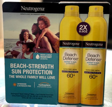 "Neutrogena" - Beach Defense - Sunscreen Lotion - SPF 60+ - 2 Pack 8.5 OZ Each 2.59 per gallon