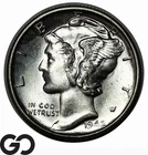 1942-S Mercury Dime Frosty Choice BU++, Full Bands