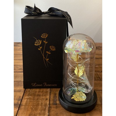 Best Wishes  Love Forever  Rose Flower In Glass LED Light Mother s Day, Gift  