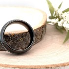 Polished 8mm Black Tungsten Wedding Ring Koa Wood & turquoise Inlay Unisex Band — photo 3
