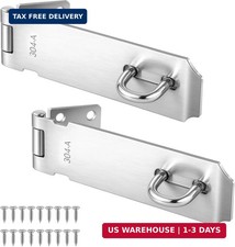 2 Pcs Stainless Steel Hasp Latch 5 Inch Heavy Duty Door Lock with Screws