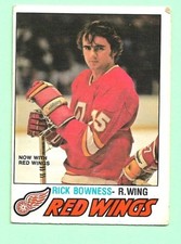 (1) RICK BOWNESS 1977-78 O-PEE-CHEE # 265 RED WINGS ROOKIE VG CARD (N6341). rookie card picture