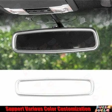 Middle Centrol Rearview Mirror Cover For Ford F150 F-150 2015-2020 Matte Silver
