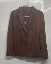 Tommy Hilfiger Womens Brown Long Sleeve Notch Lapel Two-Button Blazer Size 6
