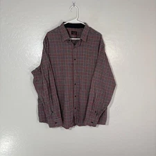 UNTUCKit Shirt Mens 2XL Red Blue Plaid Button Down Long Sleeve Casual Cotton