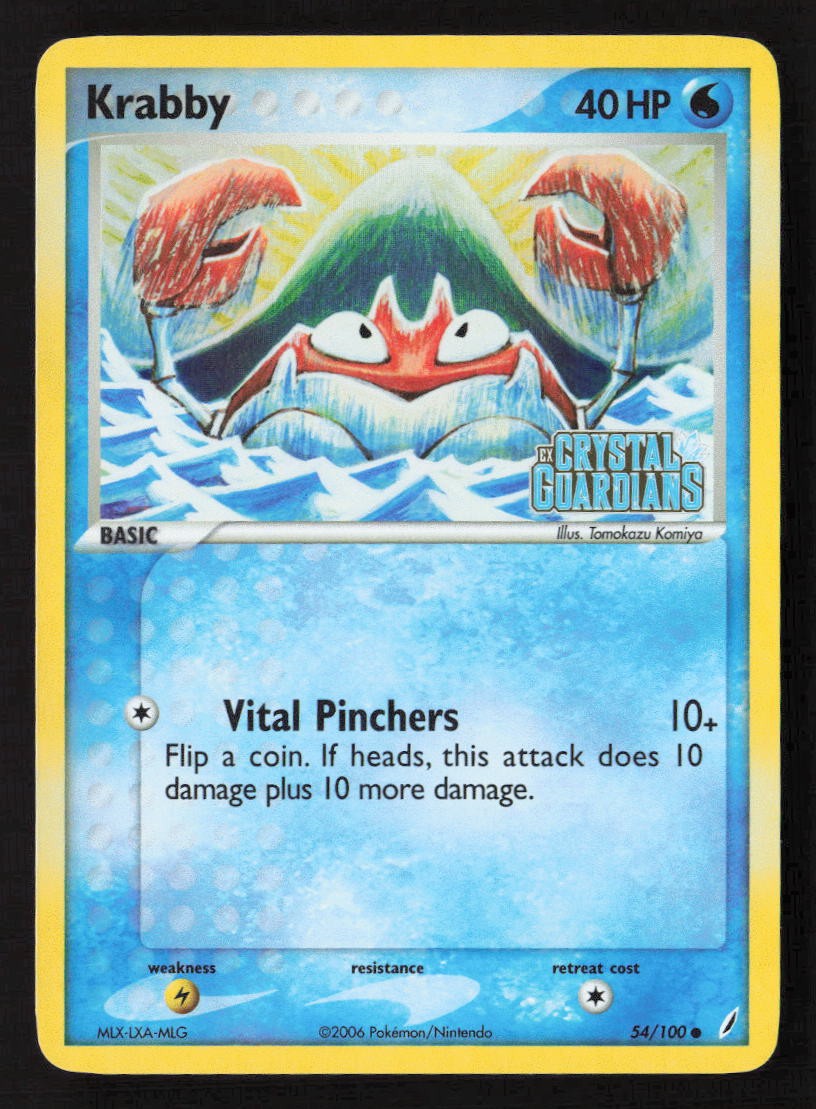 Stamped Krabby Common Crystal Guardians 54/100 Holo NM