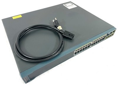 LOT OF 2 Cisco 2960 WS-C2960S-24PS-L 24-Port Gigabit PoE+ Switch w Power Cord