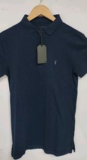 Image of All Saints Mens Casual Polo T Shirts New Navy Blue Extra Small