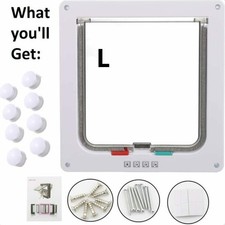 Pet Door Locking Small Medium Large Dog Cat Flap Magnetic White Frame 4