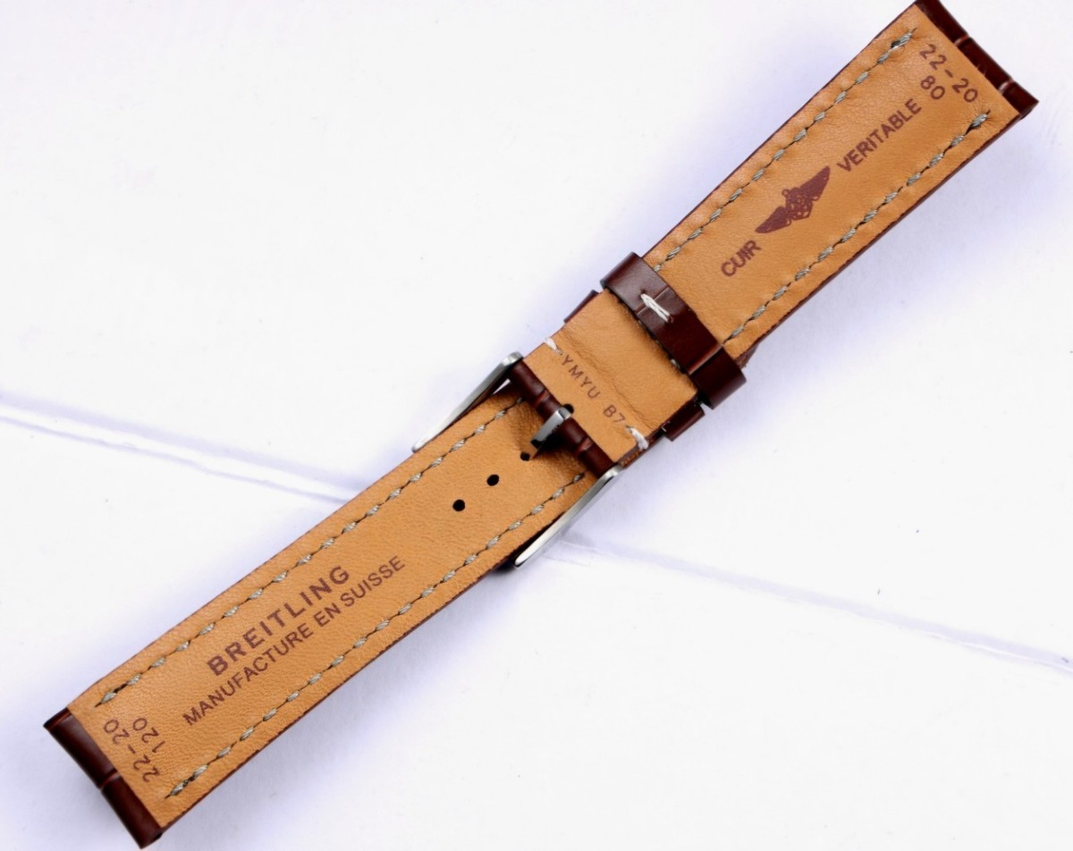 Breitling Leather Strap – 20mm 22mm 24mm – Black, Blue, Brown