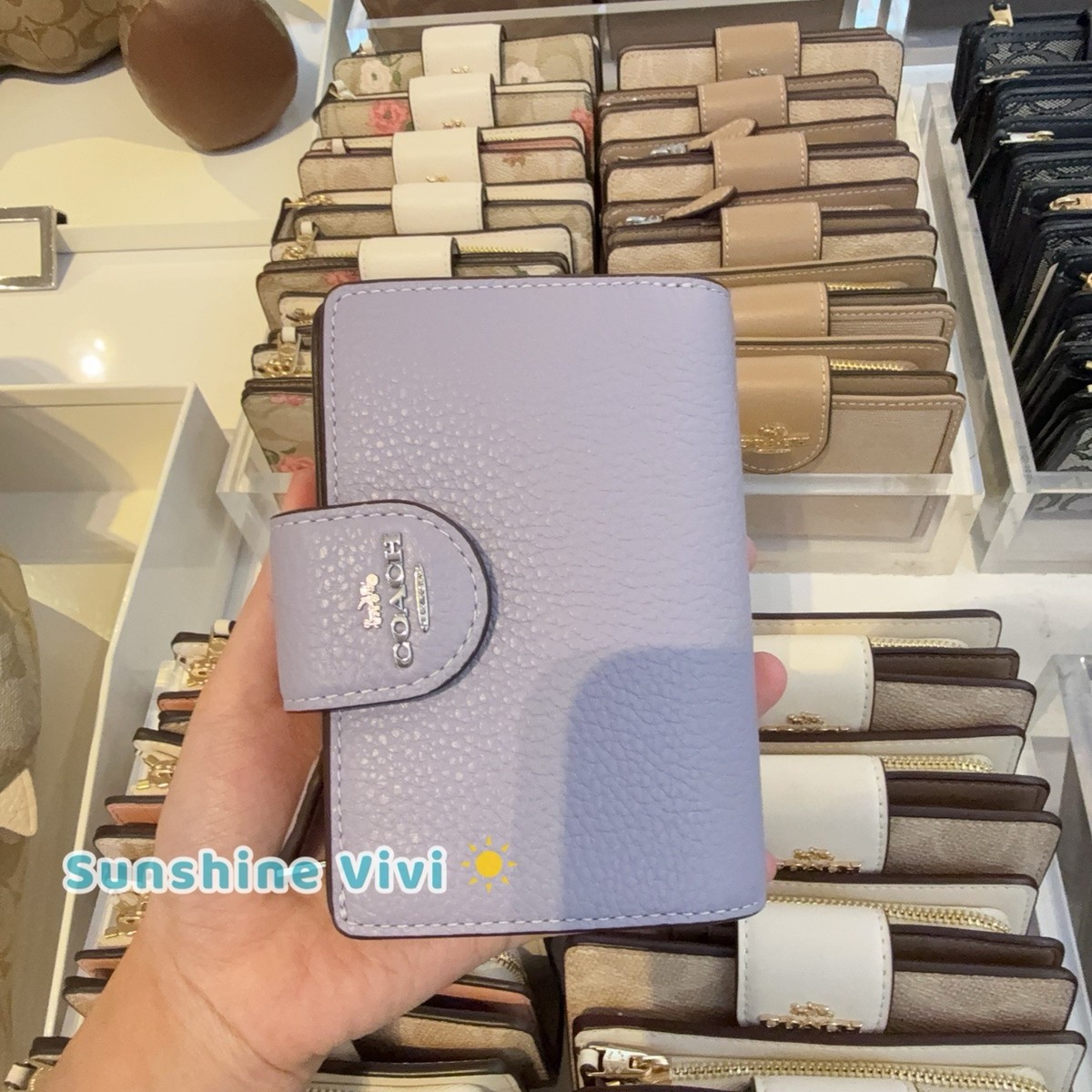 NWT Coach Medium Corner Zip Wallet CBO41 Mist Light Purple Pebble