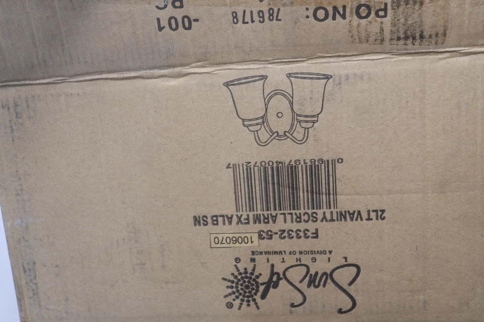 (1-Pk) Sunsets 2 Light Bath Vanity Light Satin Nickel F3332-53 - Image 4 of 4