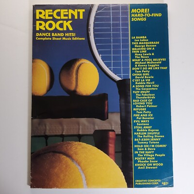 Recent Rock Dance Band Hits Complete Sheet Music Editions Book Creative Concepts
