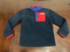 Vineyard Vines Boys Quarter Zip Fleece Navy Red Size Small 8-10 Jacket Coat