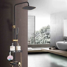 Exposed Shower Faucet System Rain Shower Head Combo 3Function Shower Fixture Set
