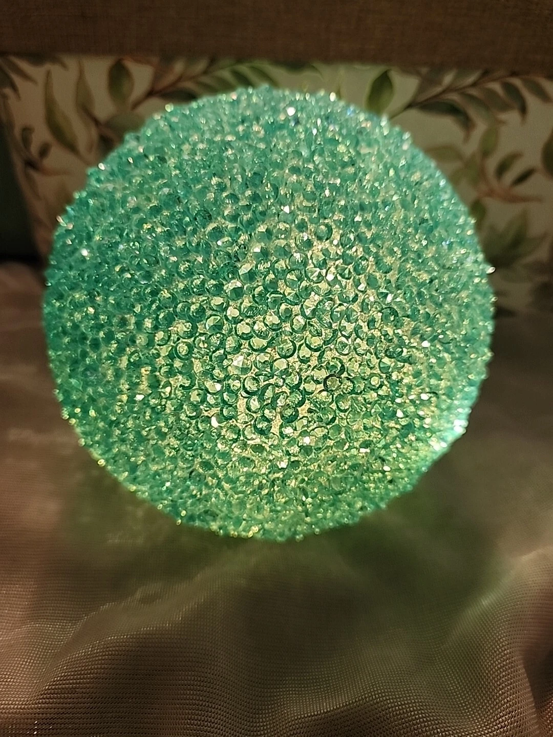 3 LED Romantic Turquoise Teal Textured Decorative Ball Lights (Set Of 3)