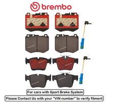 Front & Rear Brake Pad OE Brembo Ceramic +Sensor for Mercedes C43 AMG Sport